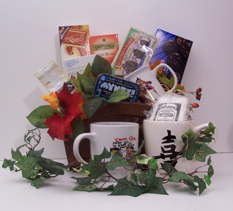 Little Warmth Gift Basket.. Custom basket filled with tea,coffee, coca and mug or mix and match. Great basket for those who like it hot in the morning. 