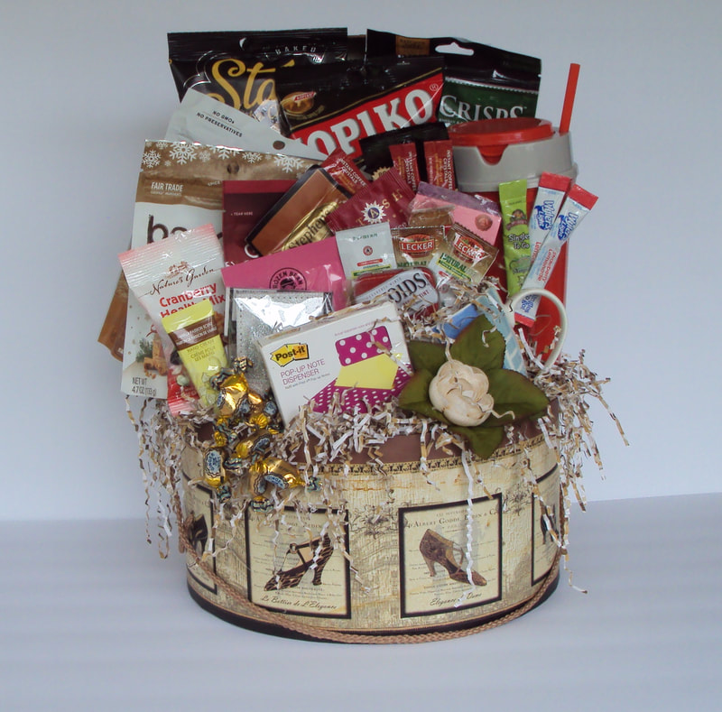 Hatbox Festivals
filled to the brim with snacks and gift 
 basket products. 