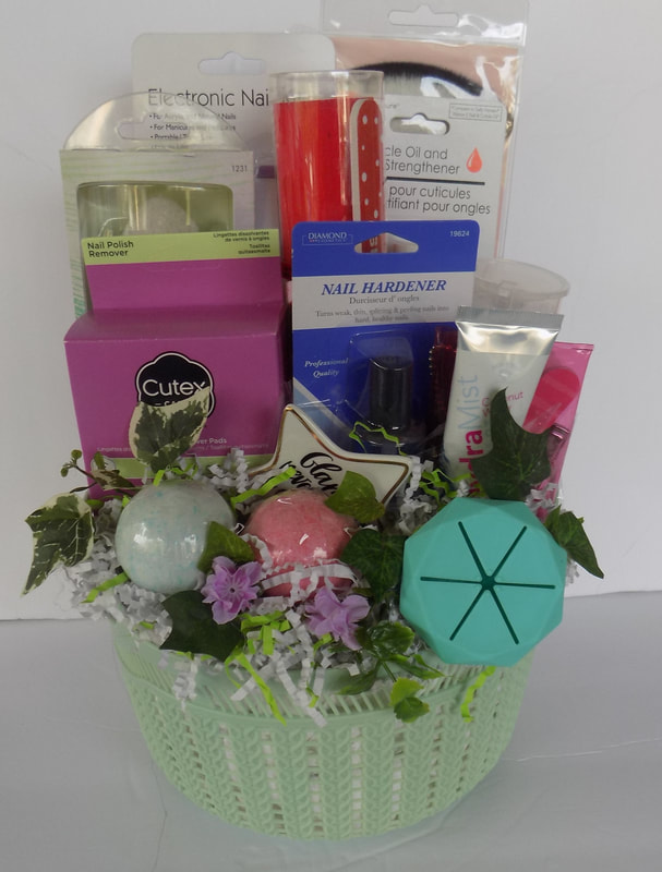 Nail salon product, make up a beautiful gift basket gift idea